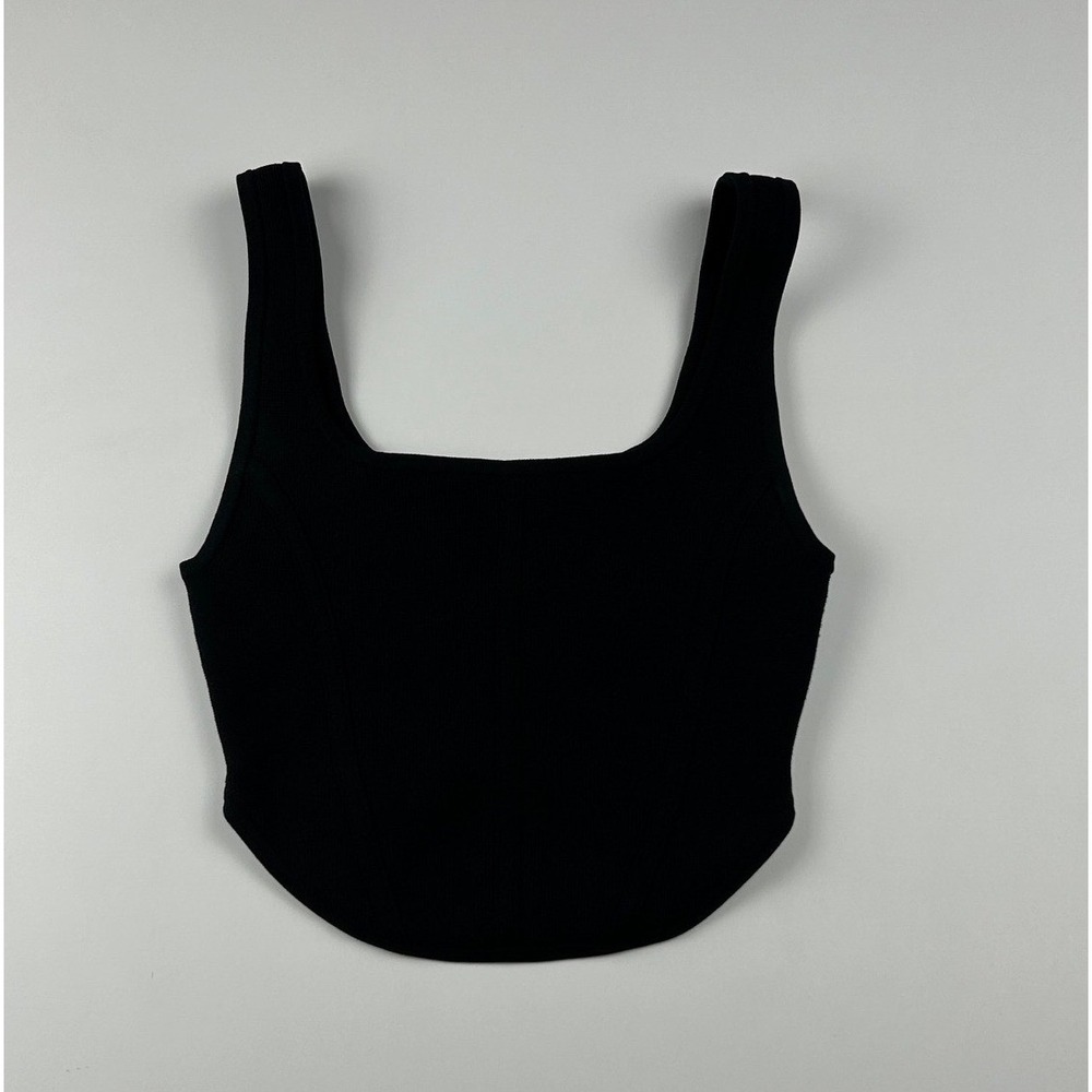 Aritzia Babaton Women's Black Sculpt Knit Bustier Cropped Tank Top‎ Size XS